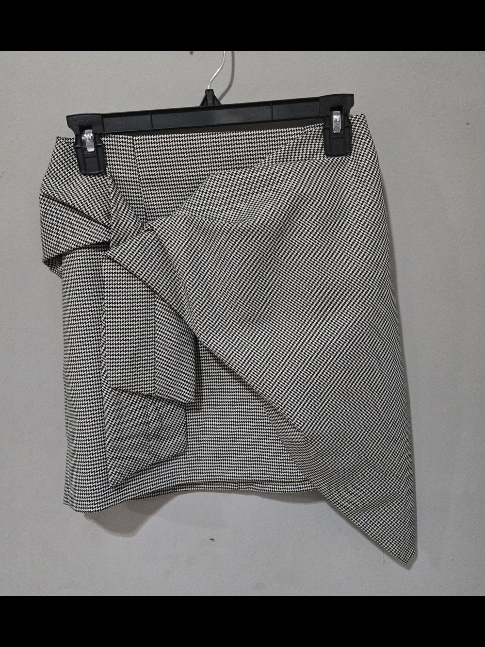 Zara Black & White Asymmetrical Wrap Skirt with Knot Detail